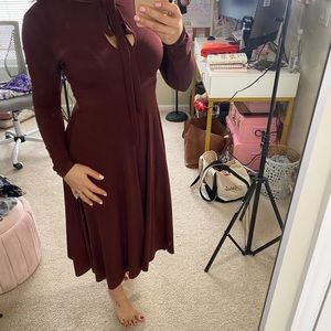 Long Sleeve maroon dress